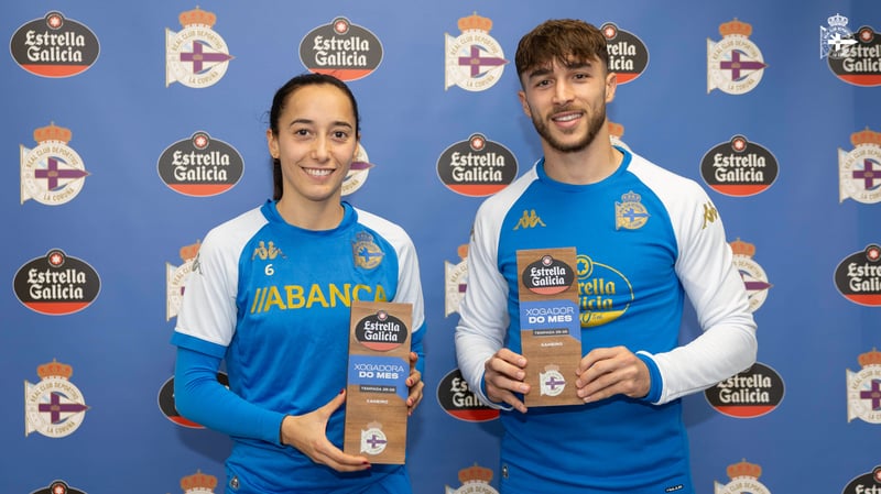 Adrià Altimira e Paula Gutiérrez recibiron o seu primeiro Premio Estrella Galicia ao mellor xogador do mes