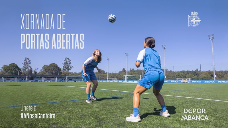 Xornada de portas abertas no Dépor ABANCA para nenas nadas entre 2013 e 2020 porque 'Soñar en branquiazul empeza aquí'