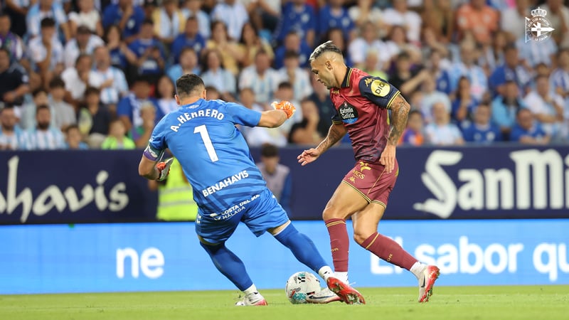 Primeira derrota do Dépor en liga após "un partido moi intenso" en La Rosaleda