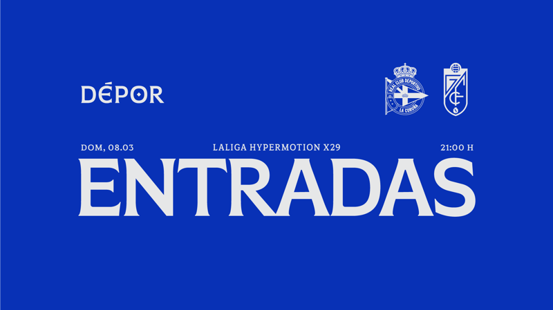 Á venda as entradas para o Dépor -  Granada CF do domingo 8 de marzo ás 21:00 en ABANCA-RIAZOR