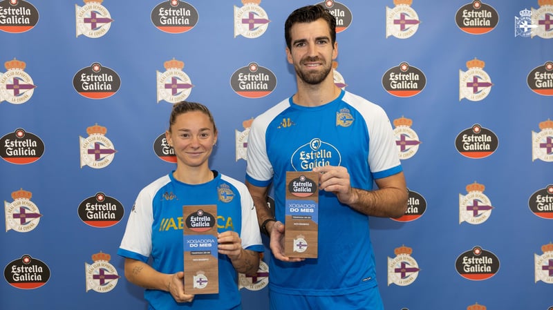 Germán Parreño e Ainhoa Marín recibiron o Premio Estrella Galicia ao mellor xogador do mes de novembro