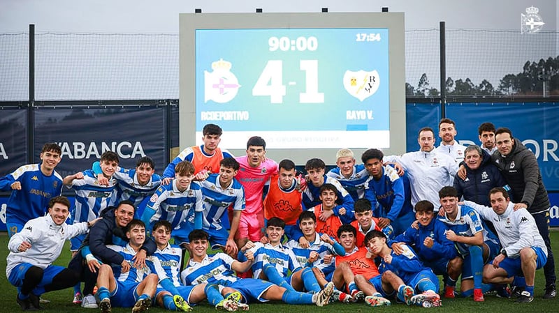 O Xuvenil A supera con claridade ao Rayo Vallecano e medirase ao CD Tenerife en cuartos de final da Copa del Rey