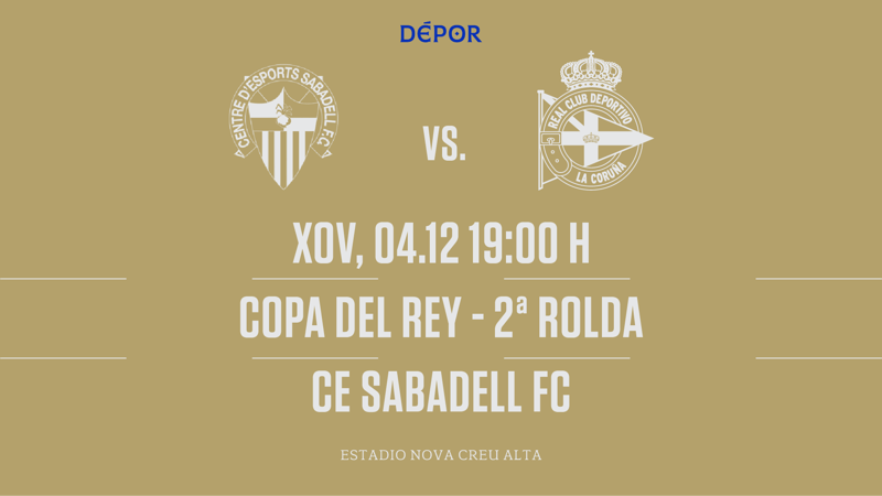 A Federación Española adianta ás 19:00 horas do xoves 4 de decembro o partido de Copa del Rey en Sabadell