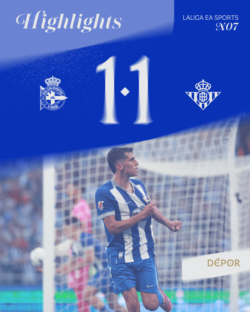 Resumen del RC Deportivo 1 - 1 Real Betis Balompié