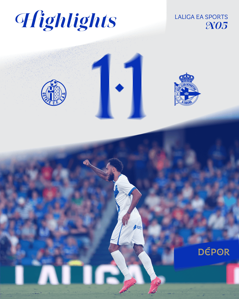 Resumen del Getafe CF 1 - 1 RC Deportivo