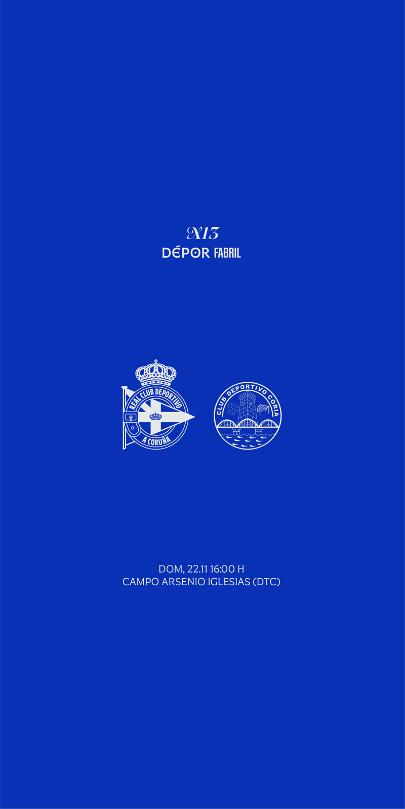 Segundo partido consecutivo no campo Arsenio Iglesias para o Fabril, o domingo 22 de novembro ás 16:00 ante o CD Coria