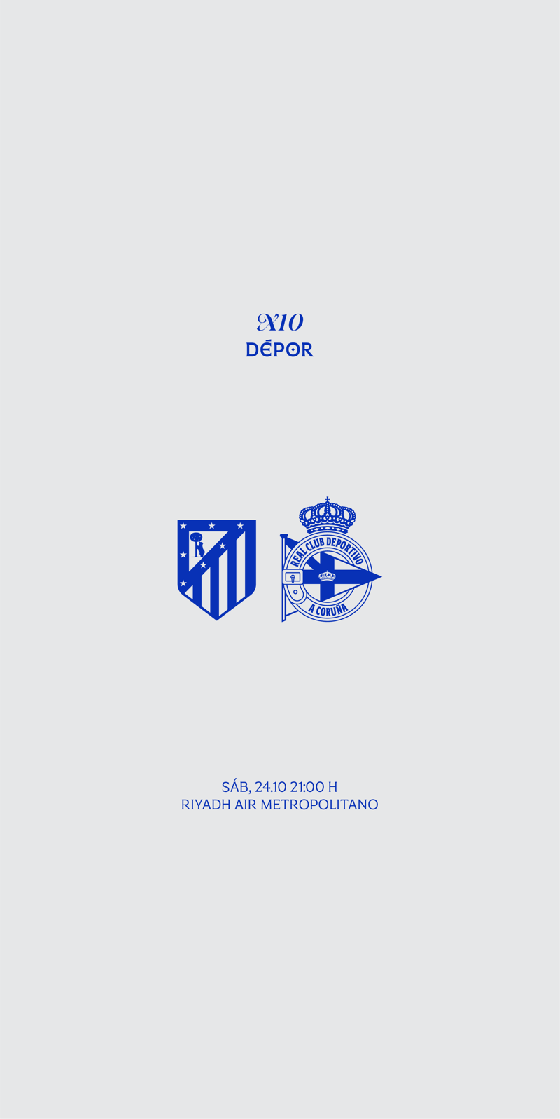 O Dépor xogará no Estadio Metropolitano ante o Atlético de Madrid o sábado 24 de outubro ás 21:00 horas