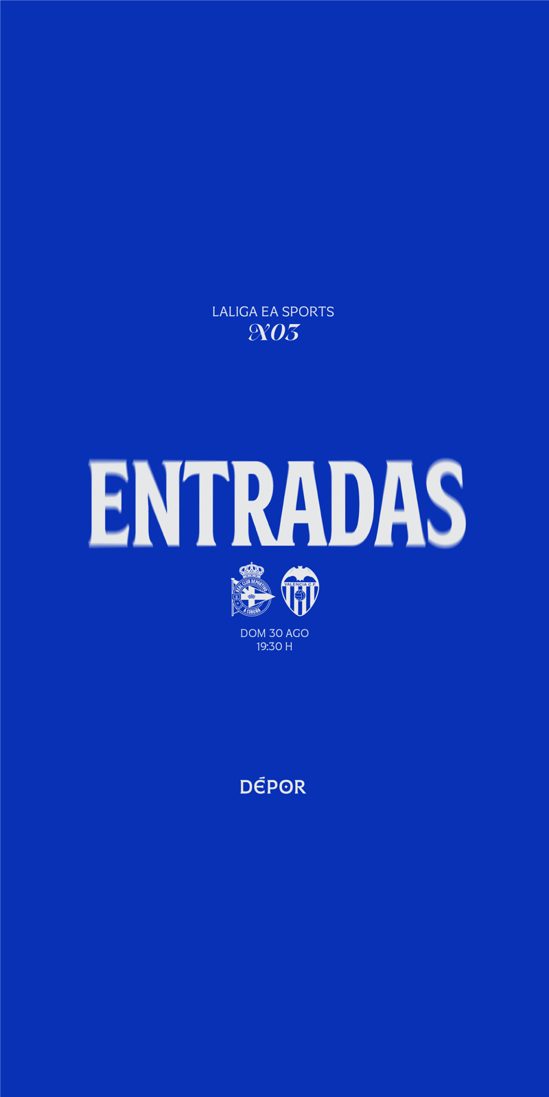 A la venta las entradas de público para el Dépor - Valencia CF del domingo 30 de agosto a las 19:30 en ABANCA-RIAZOR