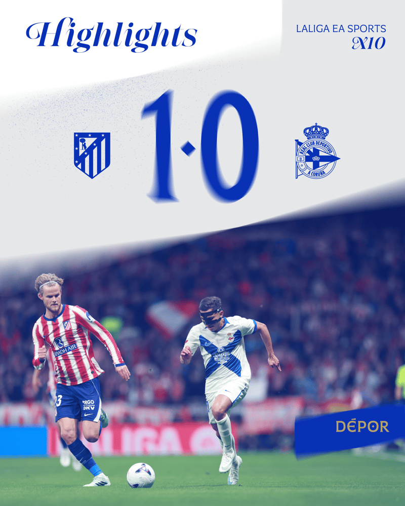 Resumen del Atlético de Madrid 1 - 0 RC Deportivo