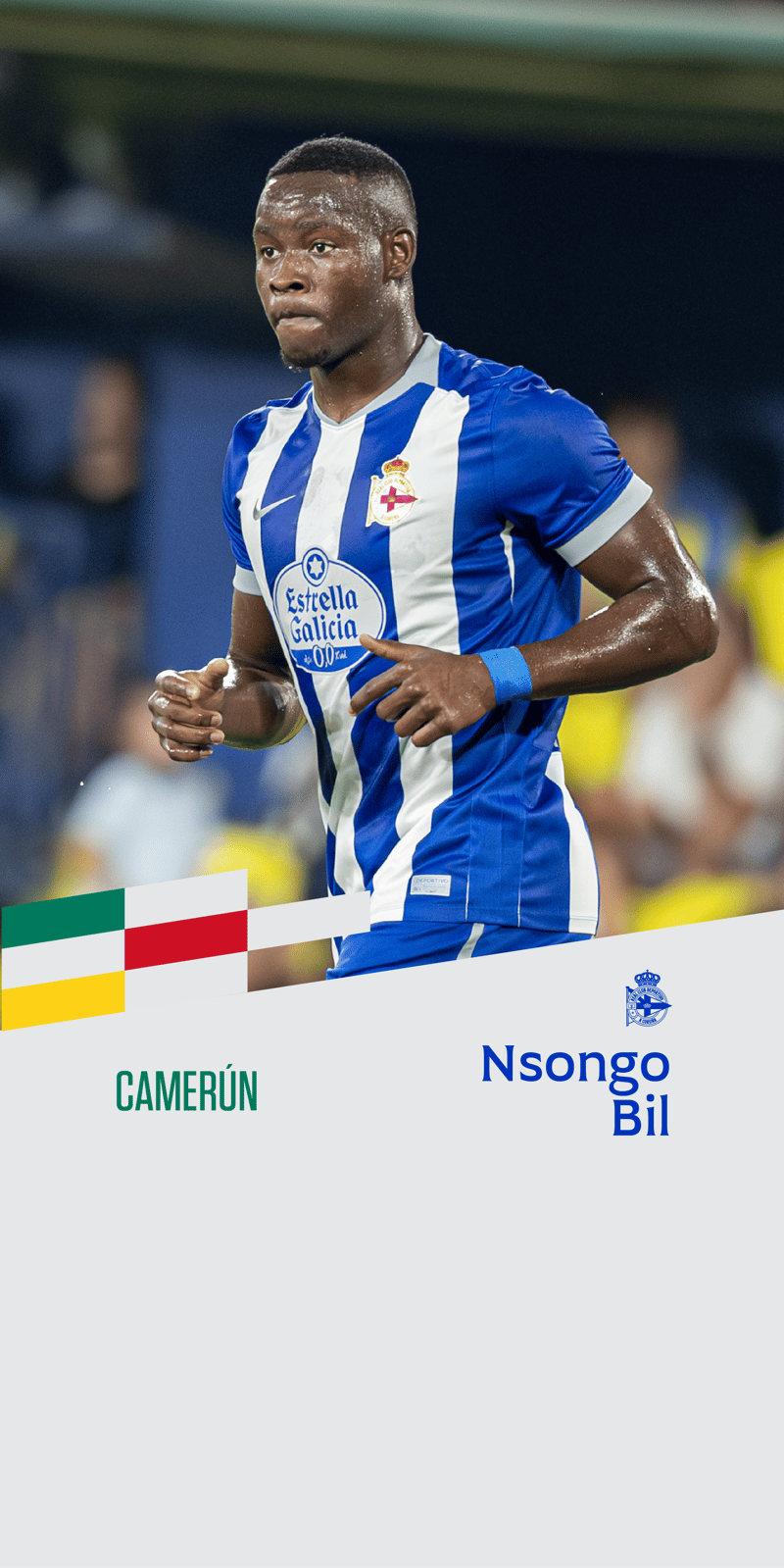 Nsongo Bil, citado por primera vez por Camerún para 3 partidos, 2 de ellos clasificatorios para la Copa de África