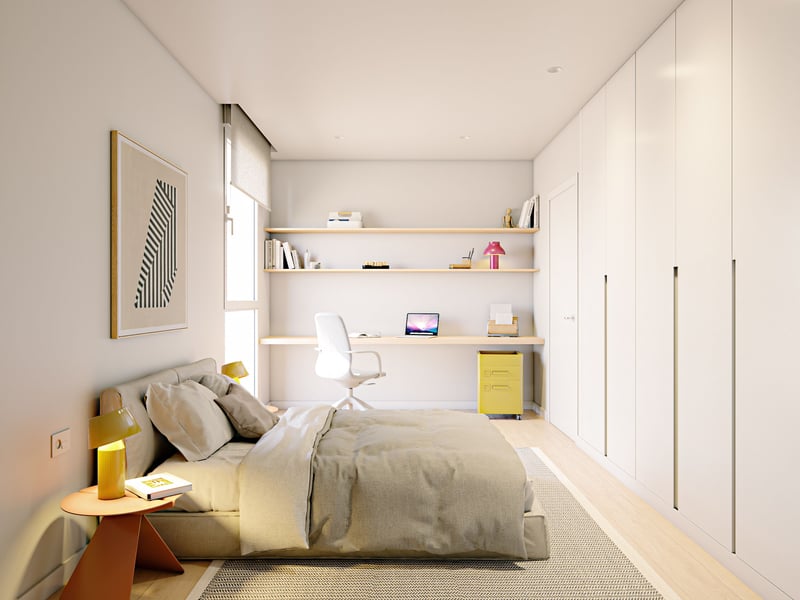 Habitación luminosa en vivienda de la promoción Jardín de Vega
